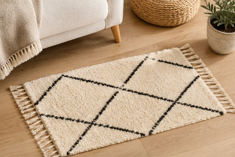 Handgemaakt Tapijt – Crème & Aardetinten